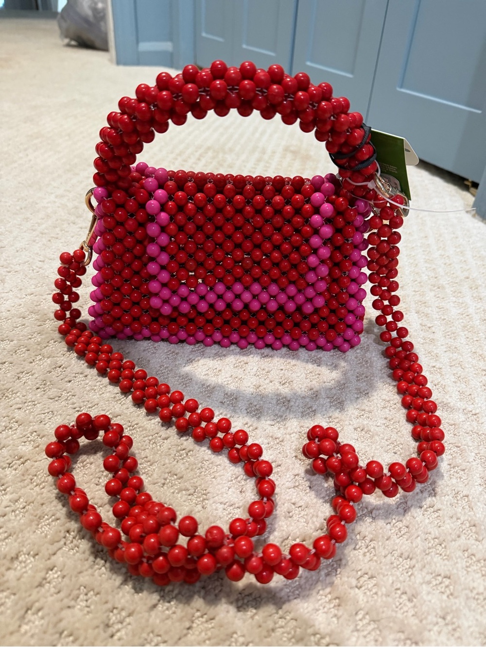 Kate Spade Beaded Mini Handbag - Red & Pink